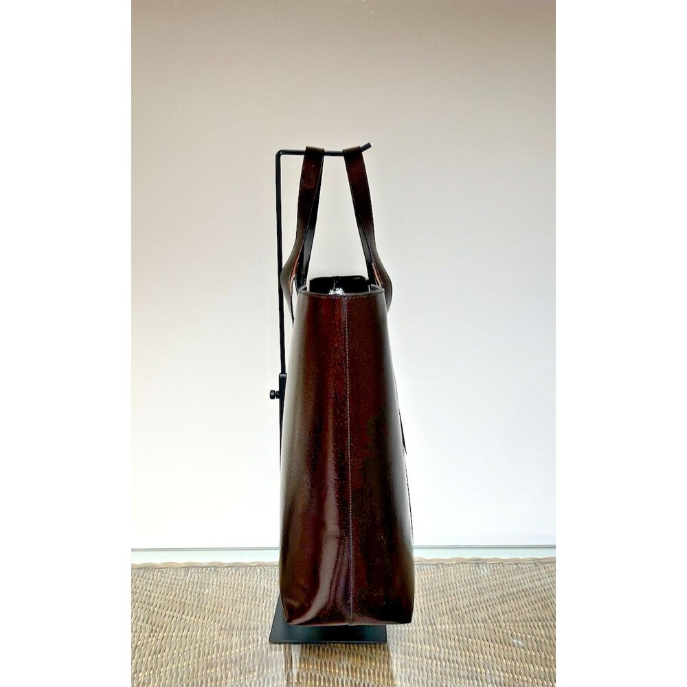 Gucci Glossy Leather Large Structured Tote Bag Authentic Vintage 1990’s - Picture 3 of 16